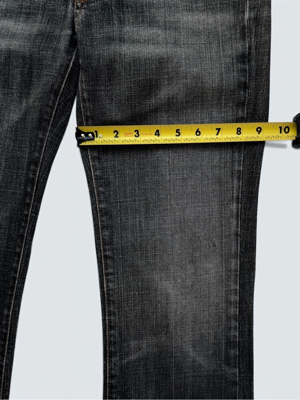 7 For All Mankind Vintage Low Rise Bootcut Jeans 28 Black Wash Y2K - Picture 12 of 16
